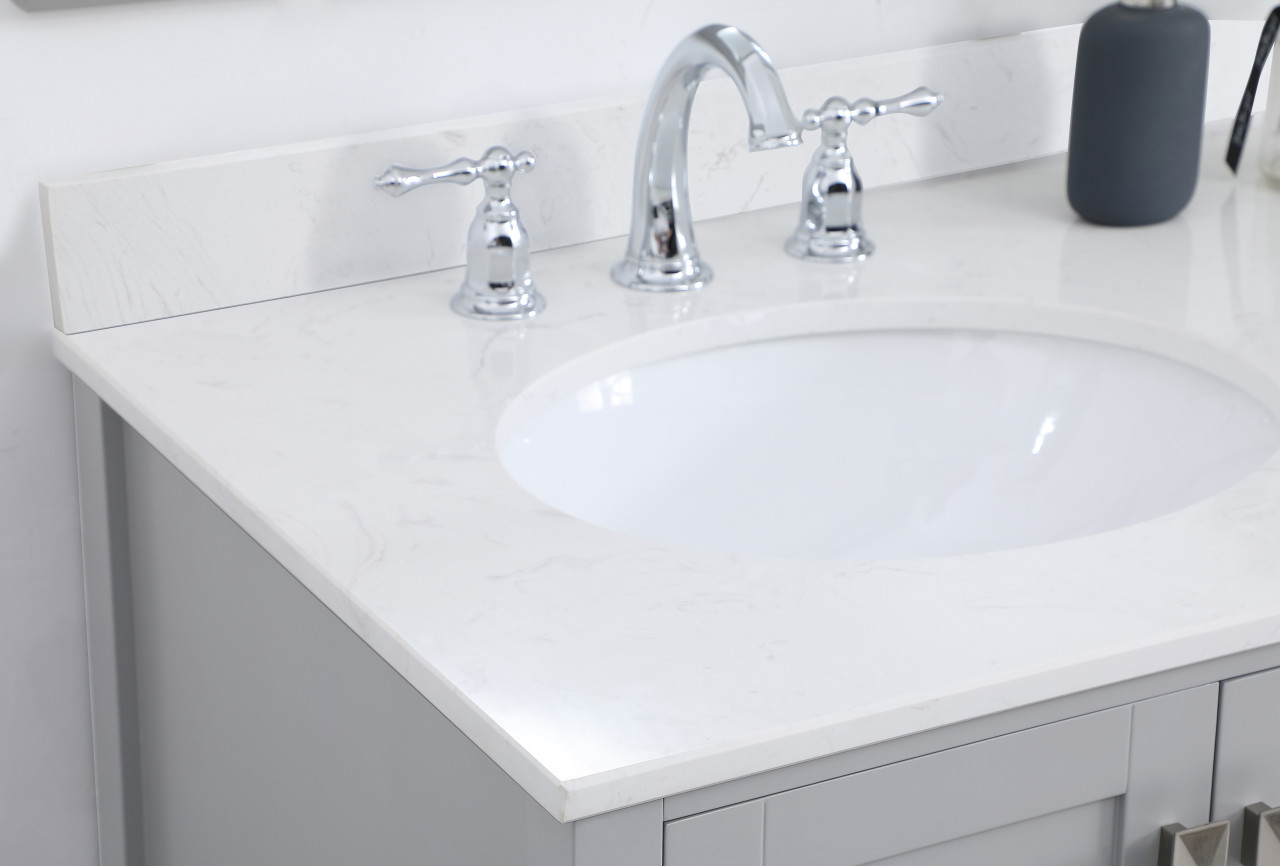 Elegant Decor VF18836GR-BS 36 inch Single Bathroom Vanity in Gray with Backsplash