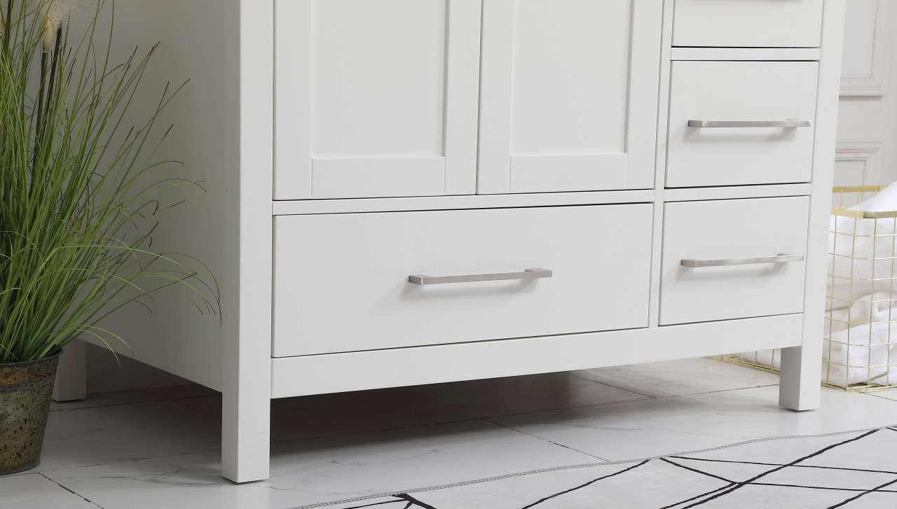 Elegant Decor VF18836WH-BS 36 inch Single Bathroom Vanity in White with Backsplash