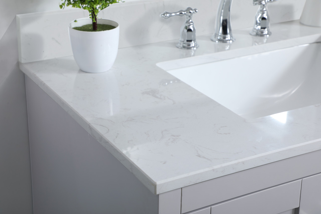 Elegant Decor VF17036GR-BS 36 inch Single Bathroom Vanity in Grey with Backsplash