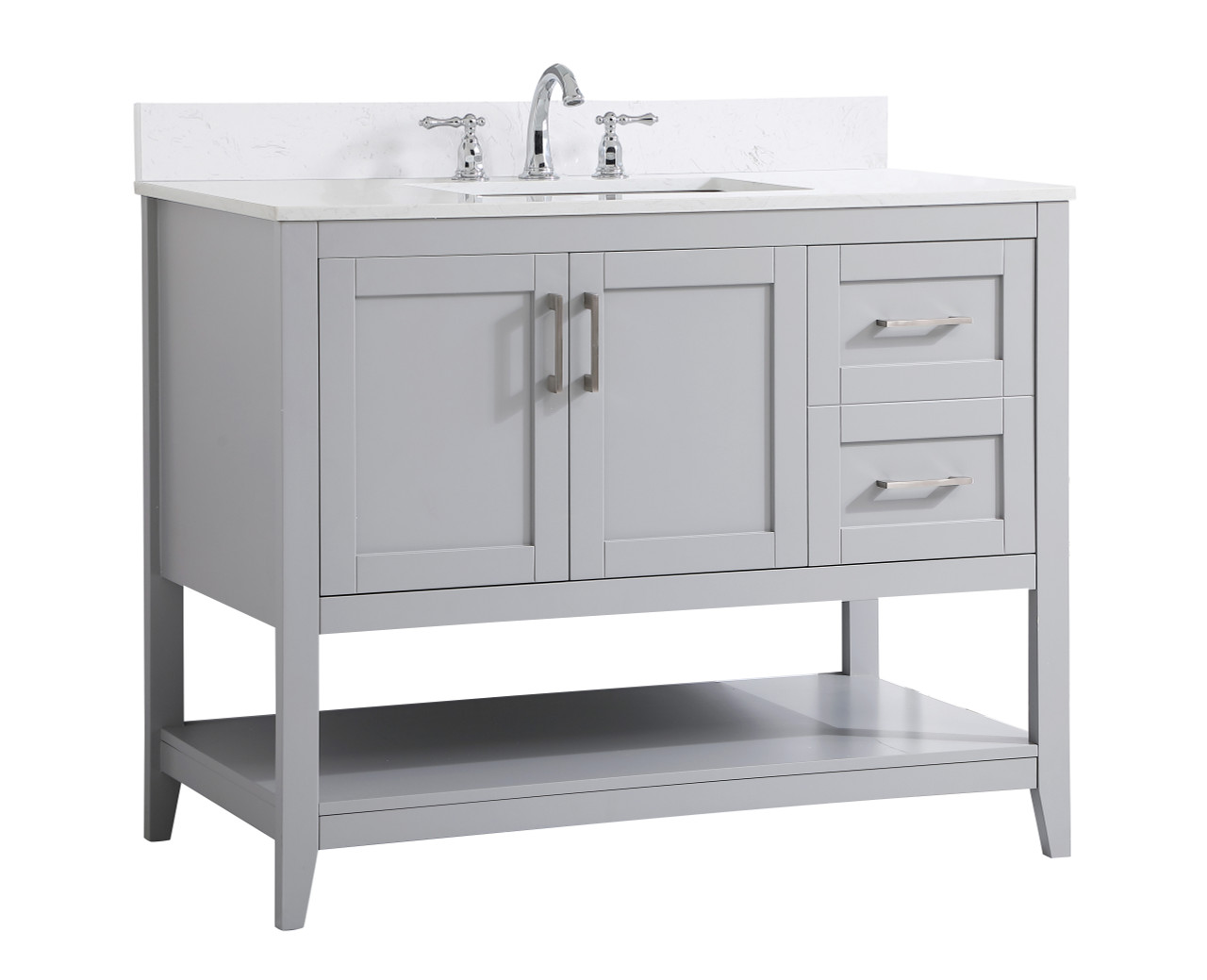 Elegant Decor VF16042GR-BS 42 inch Single Bathroom Vanity in Grey with Backsplash