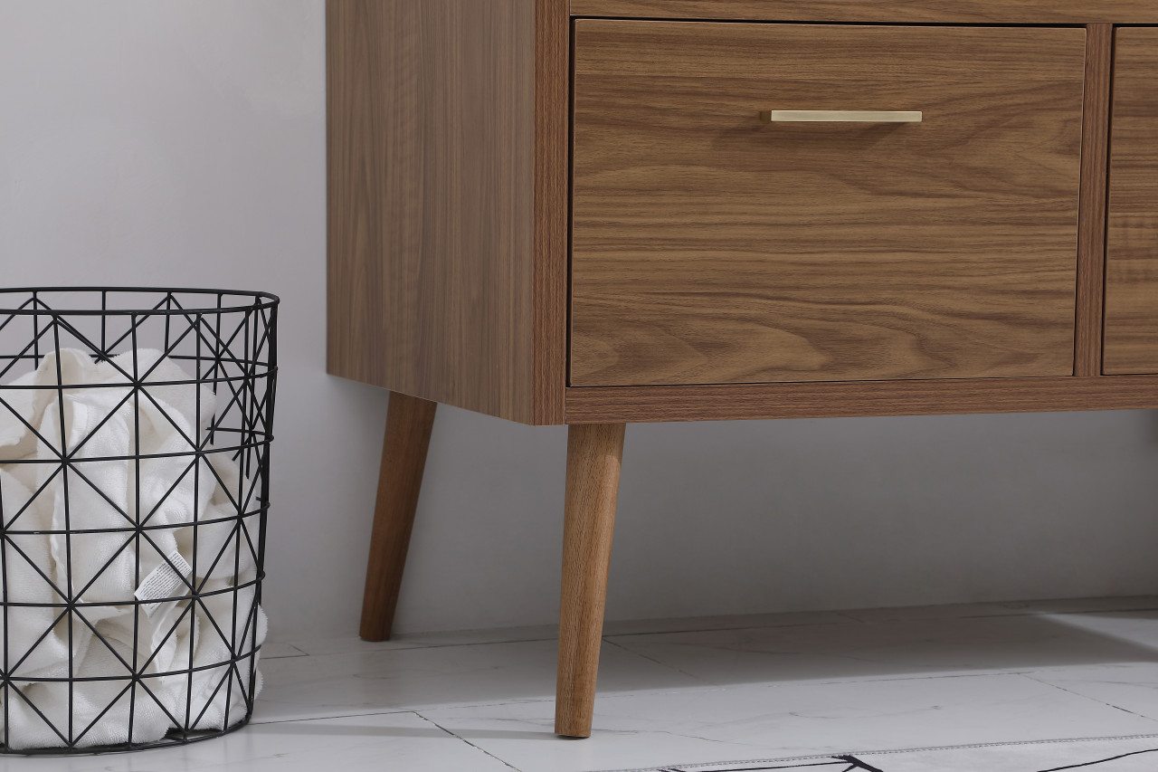 Elegant Decor VF41042WB-BS 42 inch bathroom Vanity in Walnut Brown with Backsplash