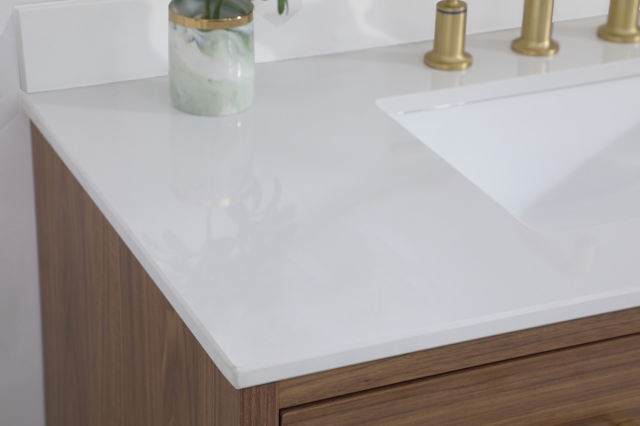 Elegant Decor VF41042WB-BS 42 inch bathroom Vanity in Walnut Brown with Backsplash