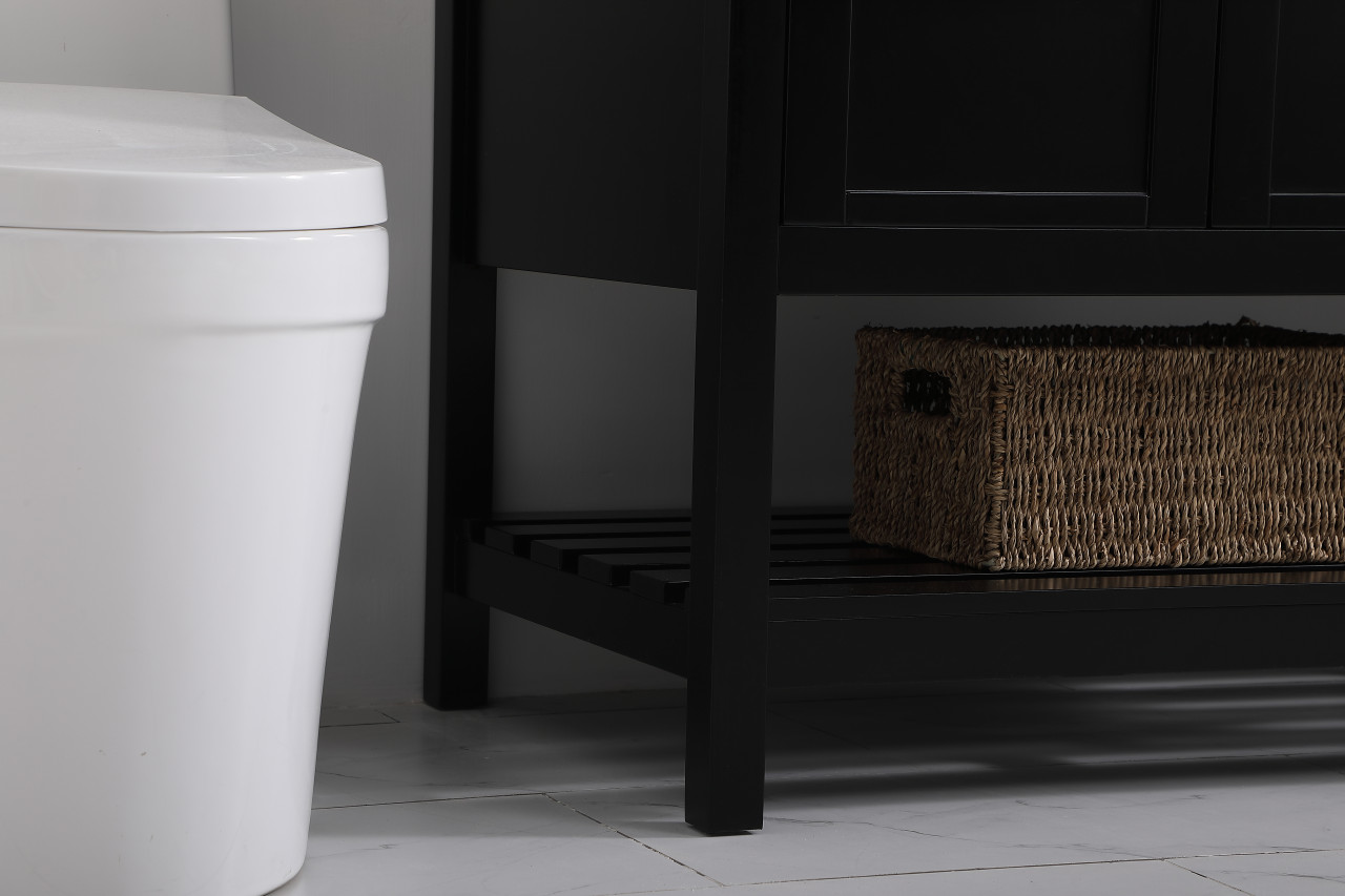 Elegant Decor VF16442BK-BS 42 inch Single Bathroom Vanity in Black with Backsplash