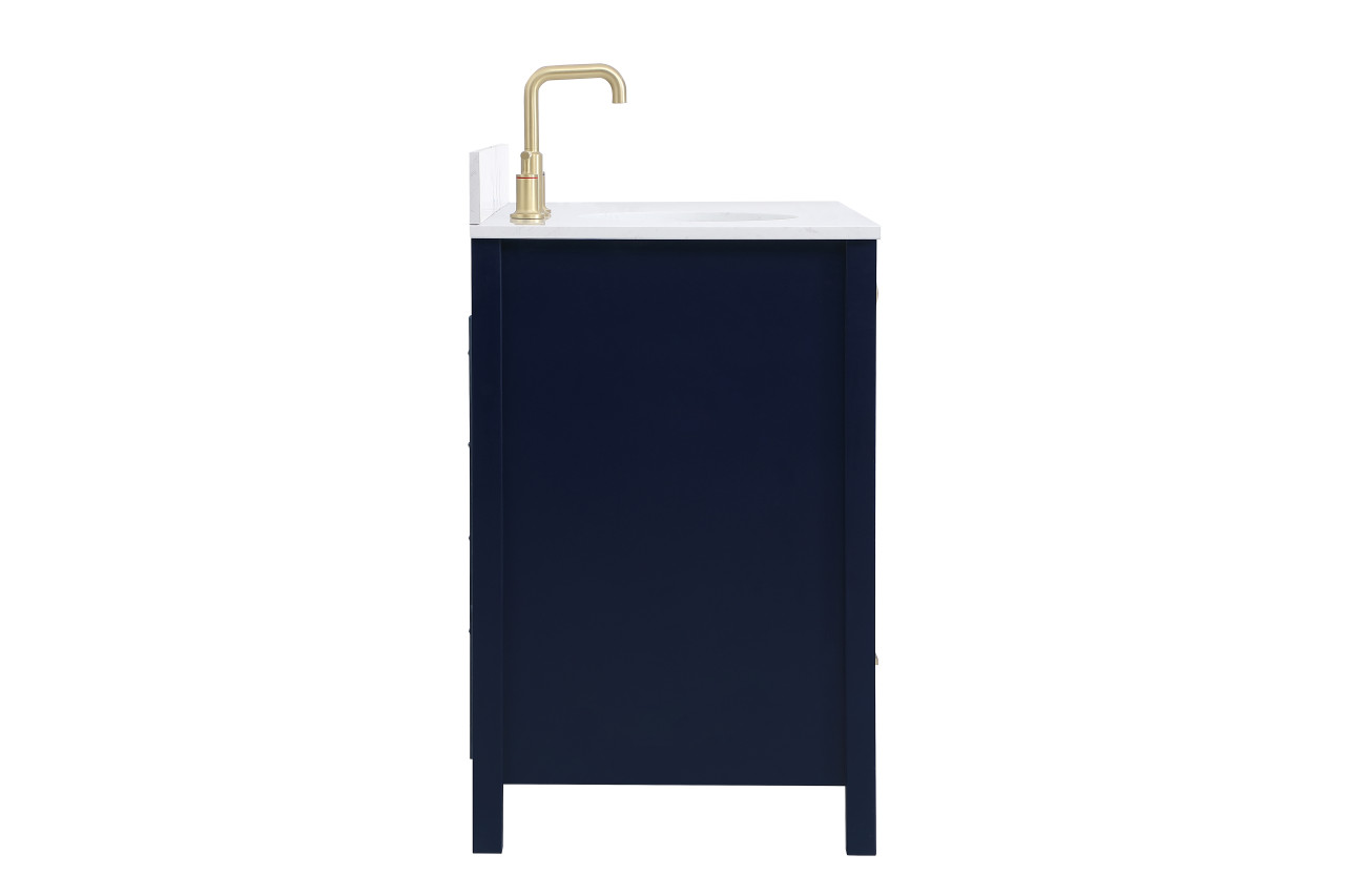 Elegant Decor VF18842BL-BS 42 inch Single Bathroom Vanity in Blue with Backsplash