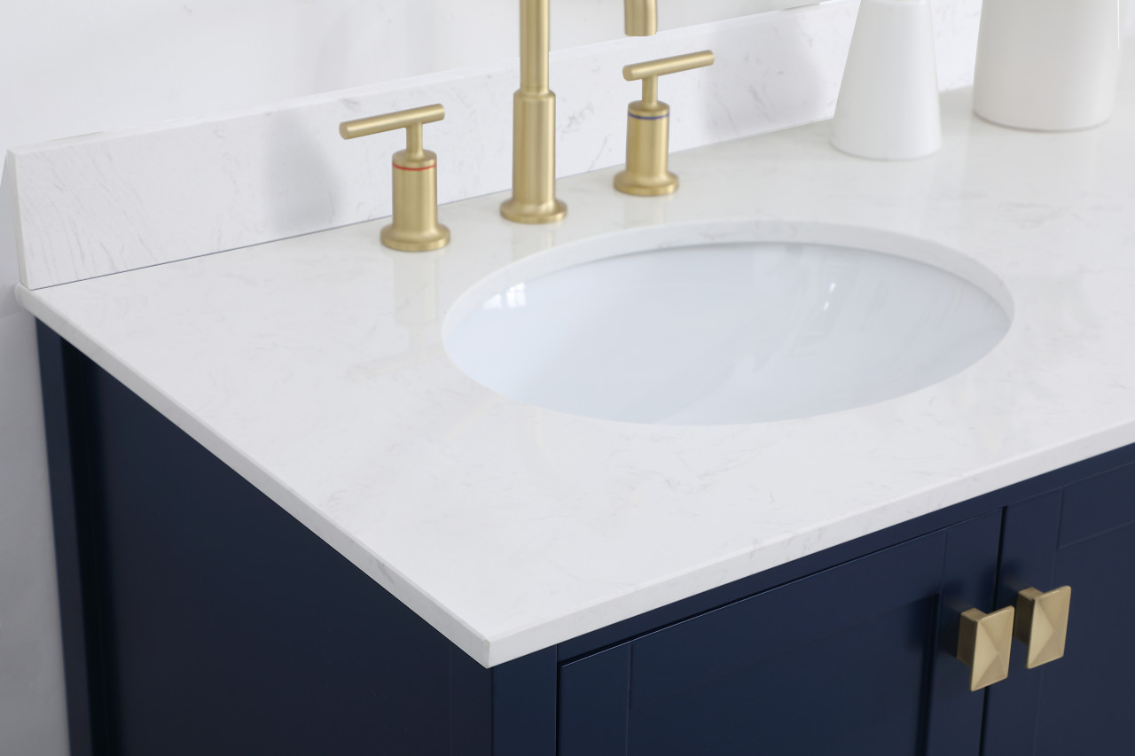 Elegant Decor VF18842BL-BS 42 inch Single Bathroom Vanity in Blue with Backsplash