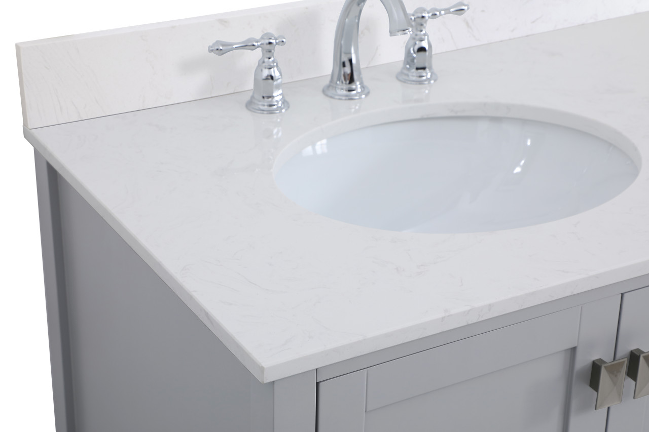 Elegant Decor VF18842GR-BS 42 inch Single Bathroom Vanity in Gray with Backsplash