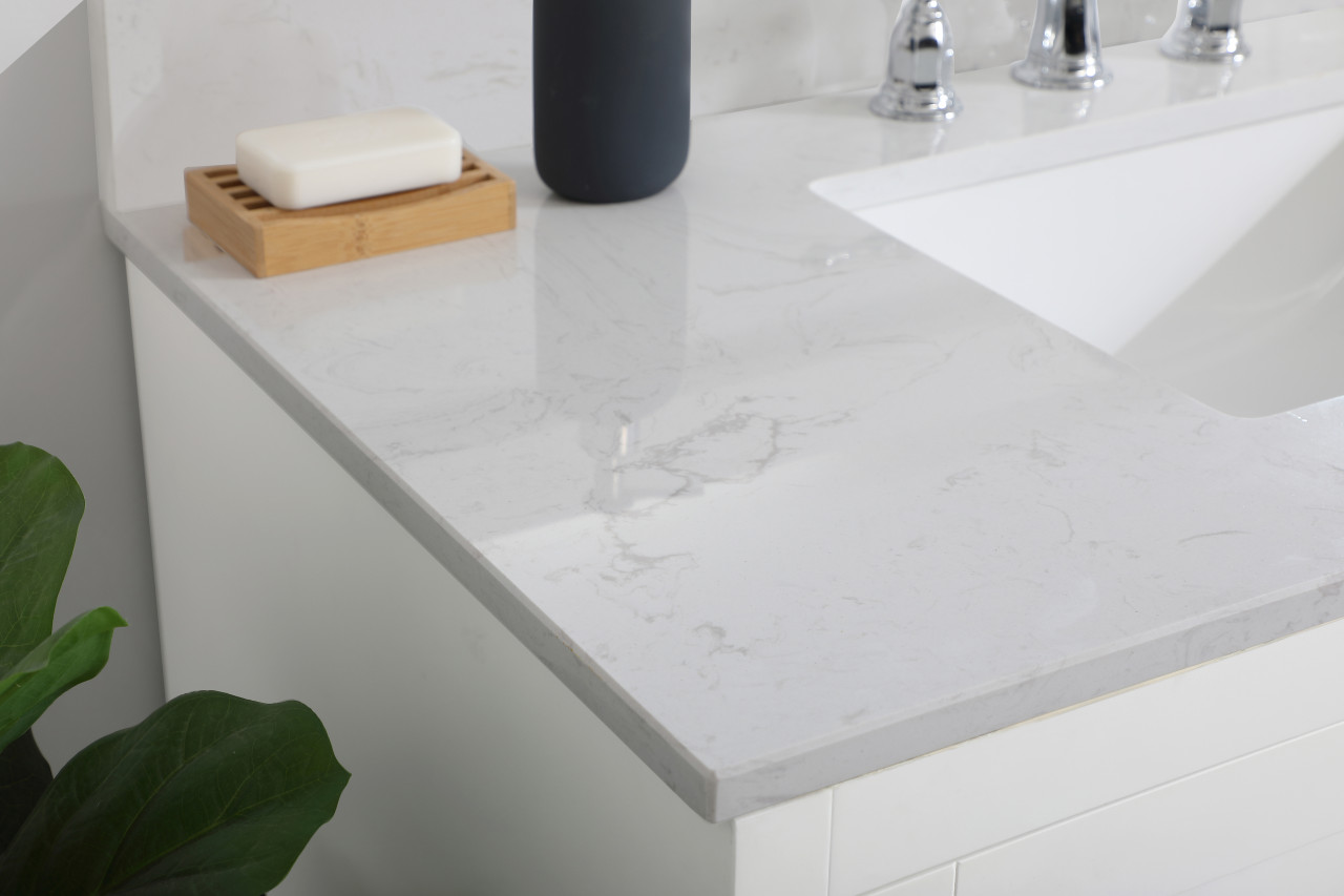 Elegant Decor VF17042WH-BS 42 inch Single Bathroom Vanity in White with Backsplash