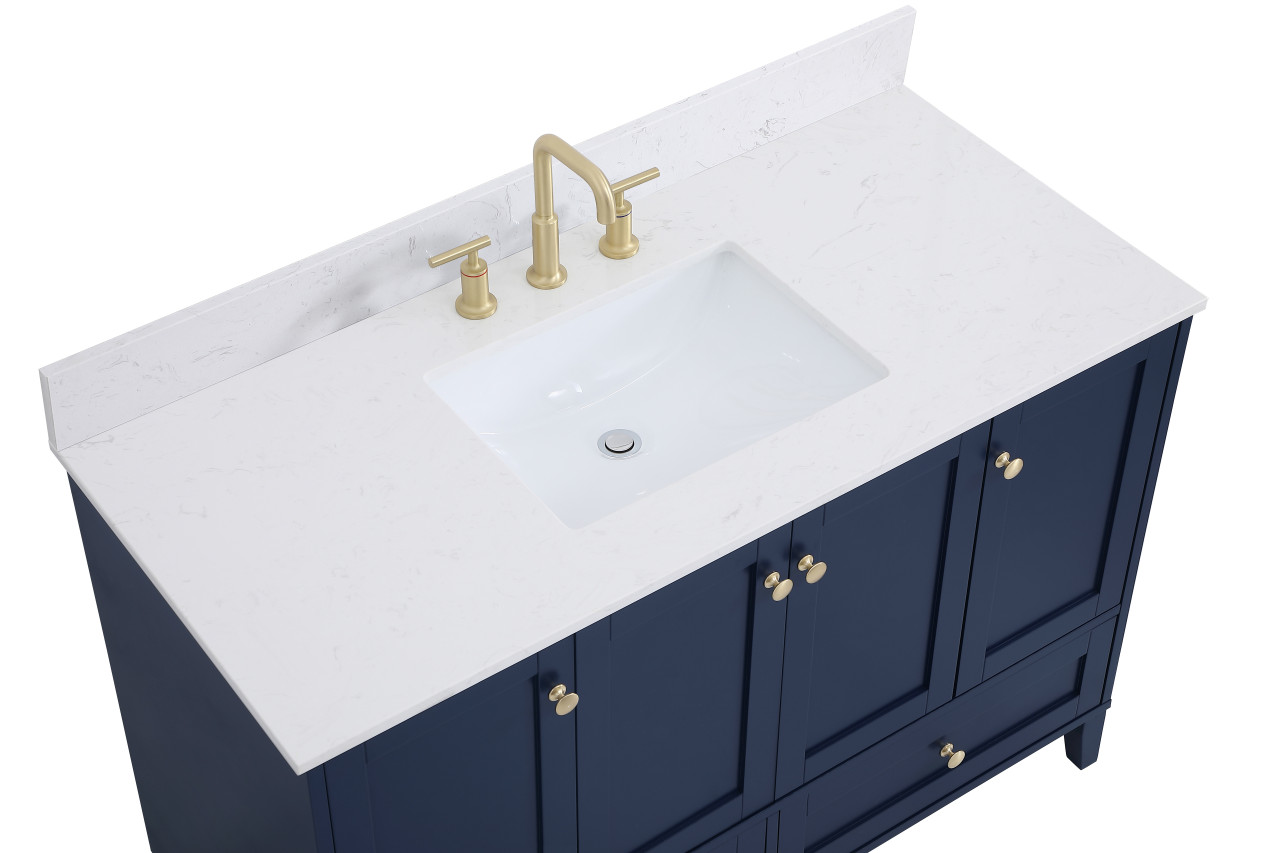 Elegant Decor VF18048BL-BS 48 inch Single Bathroom Vanity in Blue with Backsplash