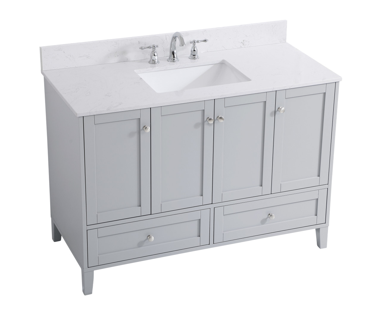 Elegant Decor VF18048GR-BS 48 inch Single Bathroom Vanity in Grey with Backsplash