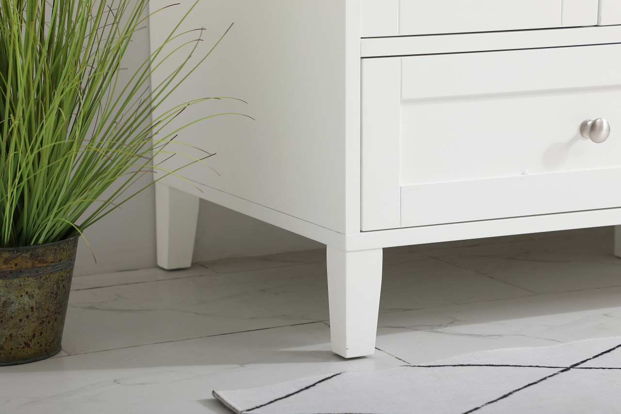 Elegant Decor VF18048WH-BS 48 inch Single Bathroom Vanity in White with Backsplash