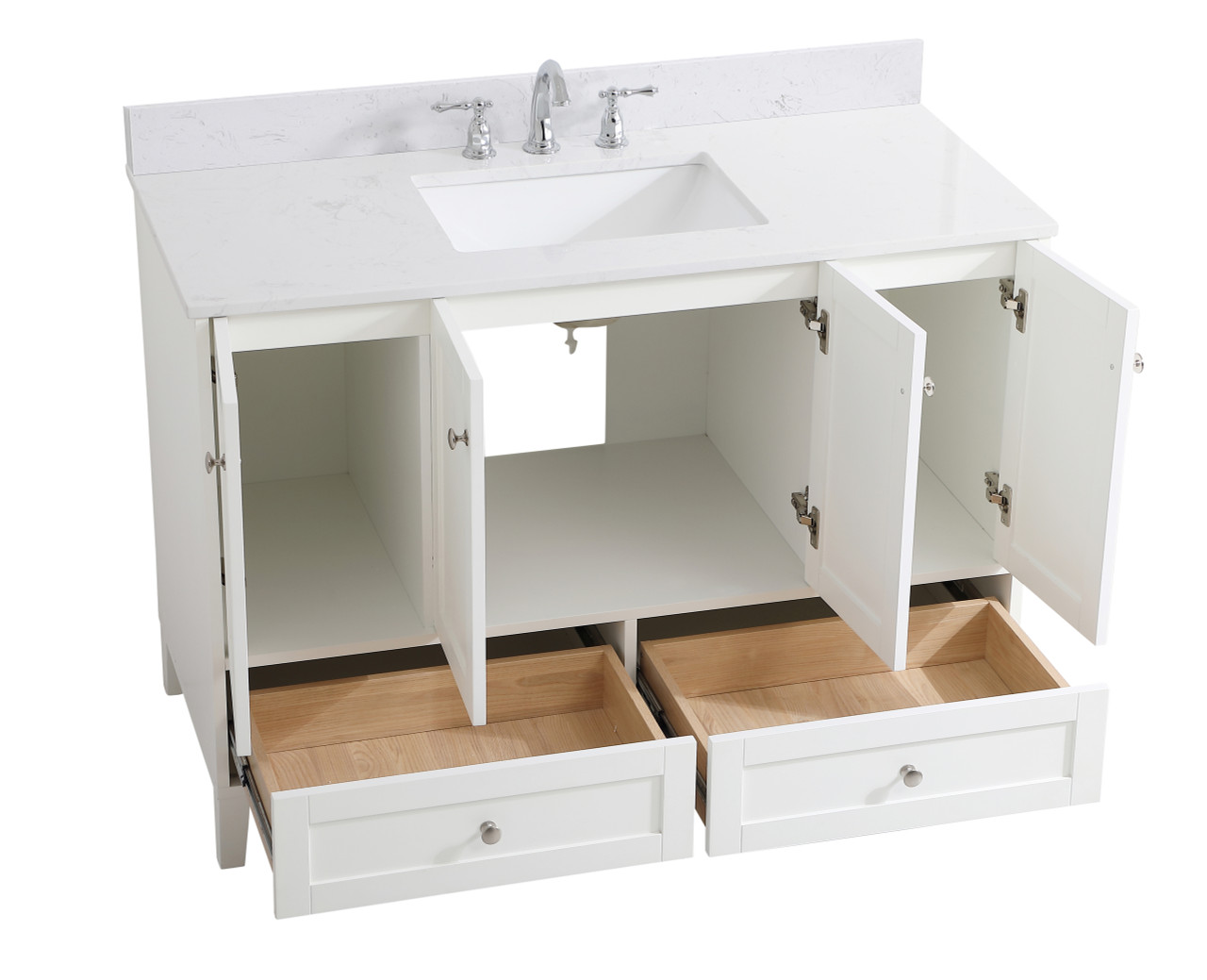 Elegant Decor VF18048WH-BS 48 inch Single Bathroom Vanity in White with Backsplash