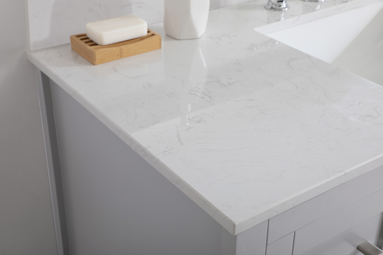 Elegant Decor VF16048GR-BS 48 inch Single Bathroom Vanity in Grey with Backsplash