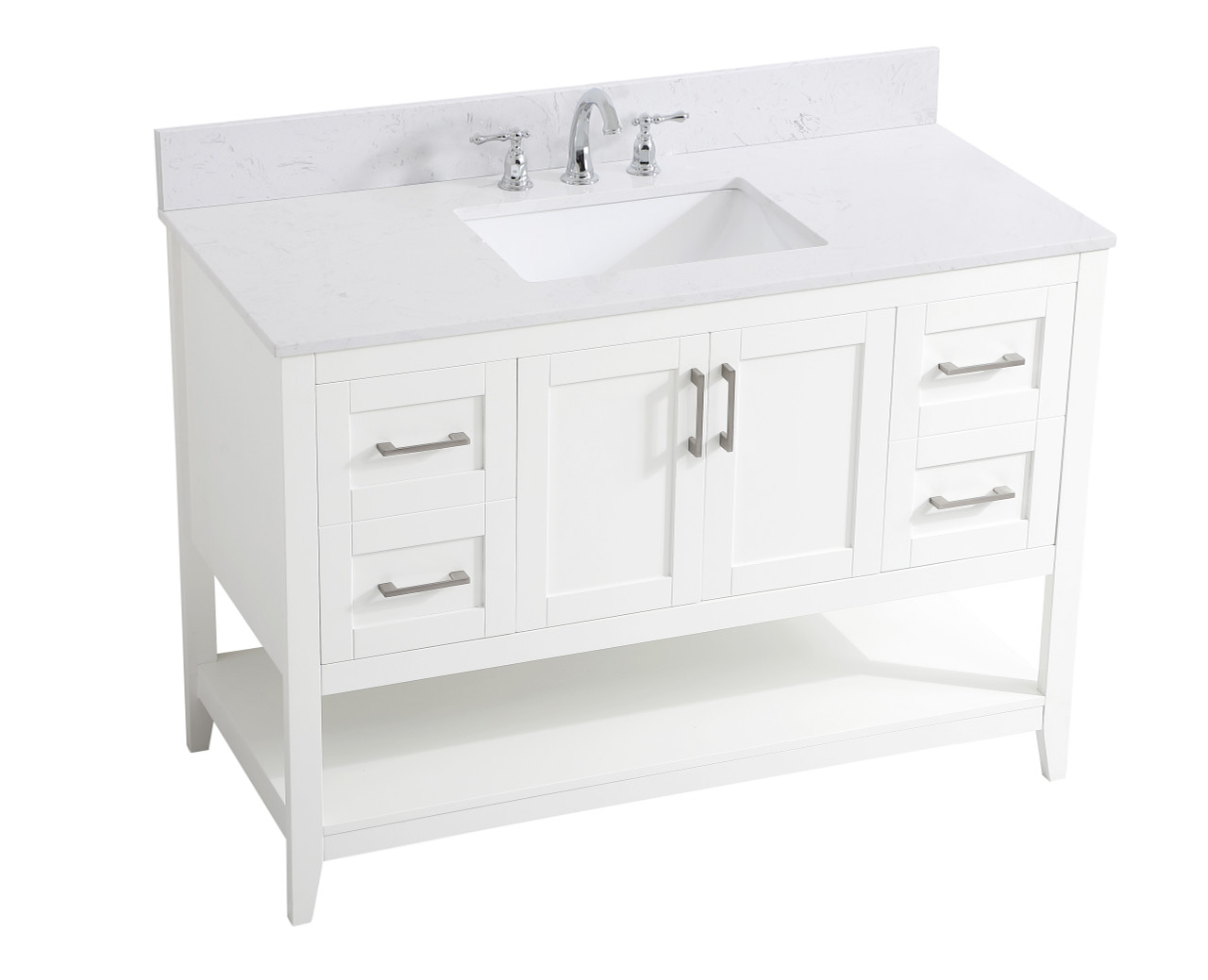 Elegant Decor VF16048WH-BS 48 inch Single Bathroom Vanity in White with Backsplash