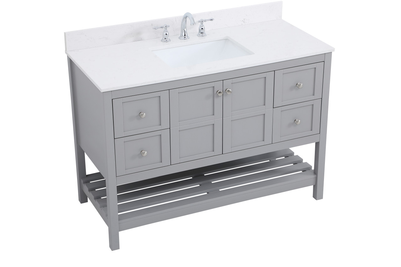 Elegant Decor VF16448GR-BS 48 inch Single Bathroom Vanity in Gray with Backsplash
