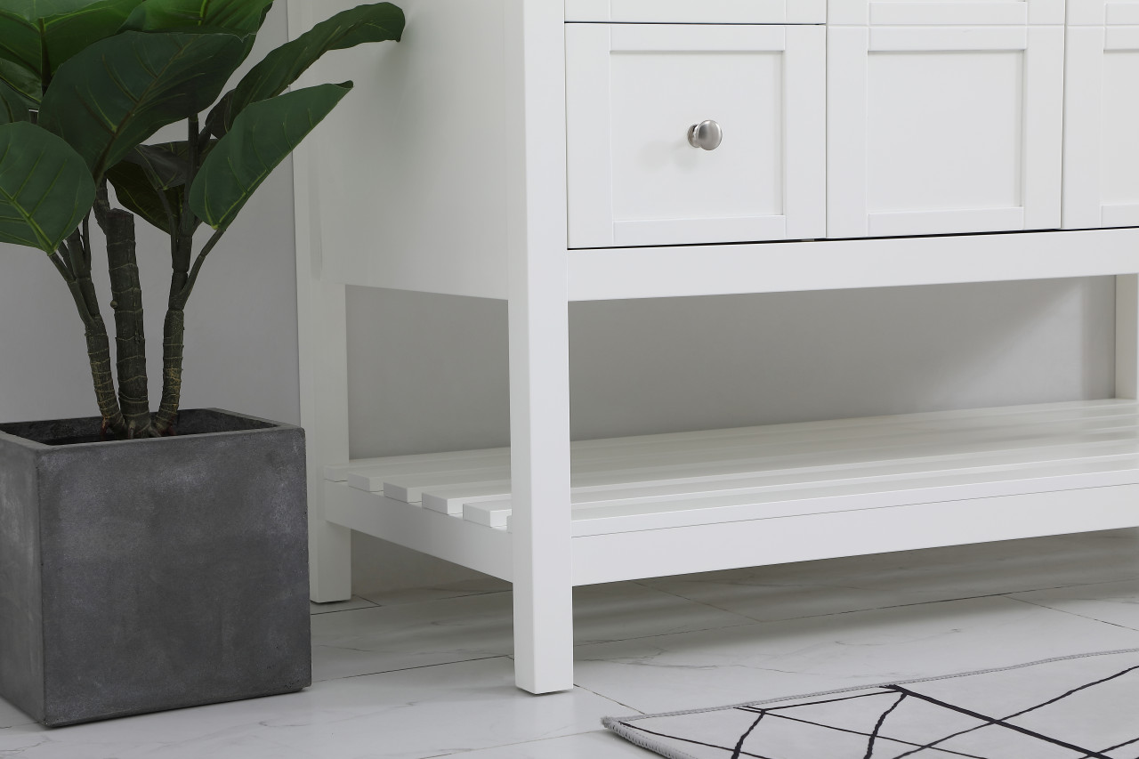 Elegant Decor VF16448WH-BS 48 inch Single Bathroom Vanity in White with Backsplash