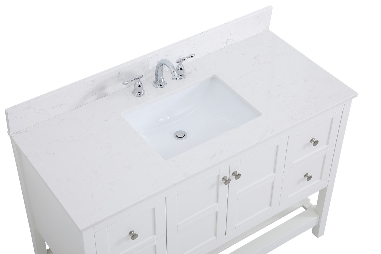 Elegant Decor VF16448WH-BS 48 inch Single Bathroom Vanity in White with Backsplash