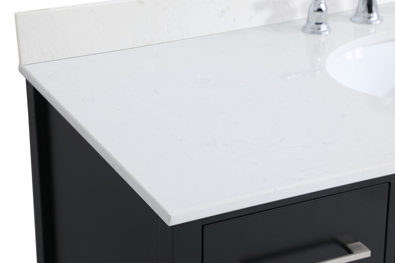 Elegant Decor VF18848BK-BS 48 inch Single Bathroom Vanity in Black with Backsplash