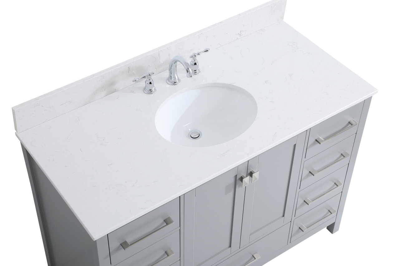 Elegant Decor VF18848GR-BS 48 inch Single Bathroom Vanity in Gray with Backsplash
