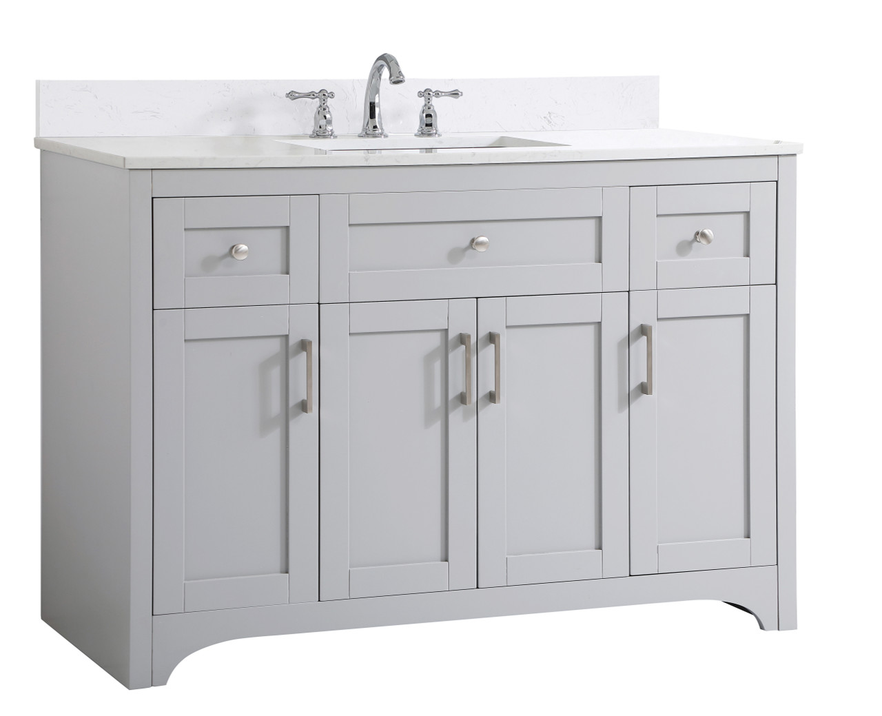 Elegant Decor VF17048GR-BS 48 inch Single Bathroom Vanity in Grey with Backsplash