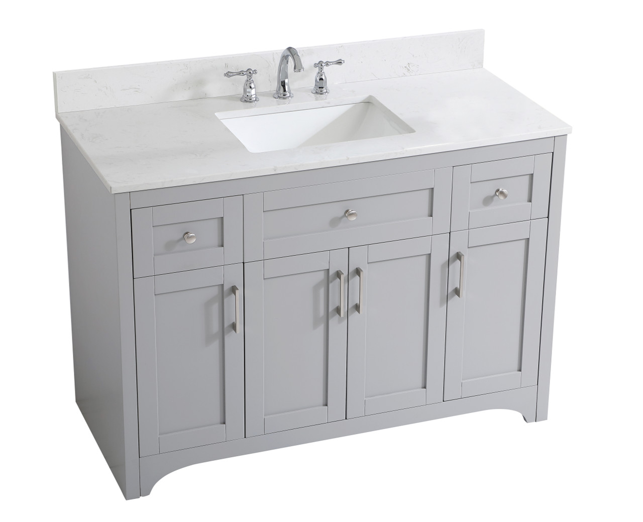 Elegant Decor VF17048GR-BS 48 inch Single Bathroom Vanity in Grey with Backsplash