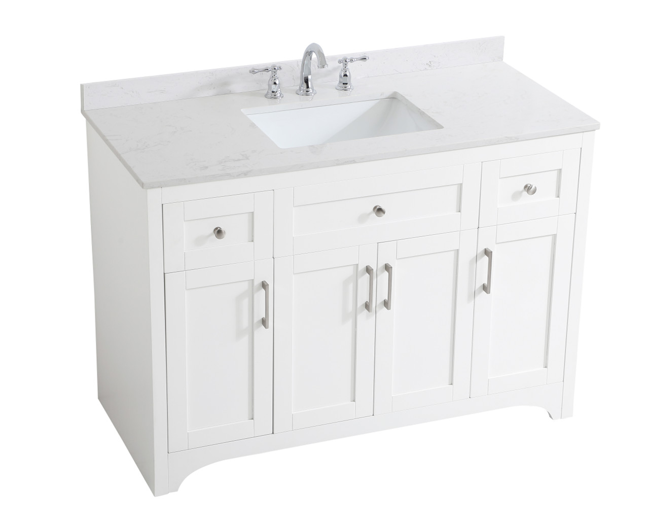 Elegant Decor VF17048WH-BS 48 inch Single Bathroom Vanity in White with Backsplash