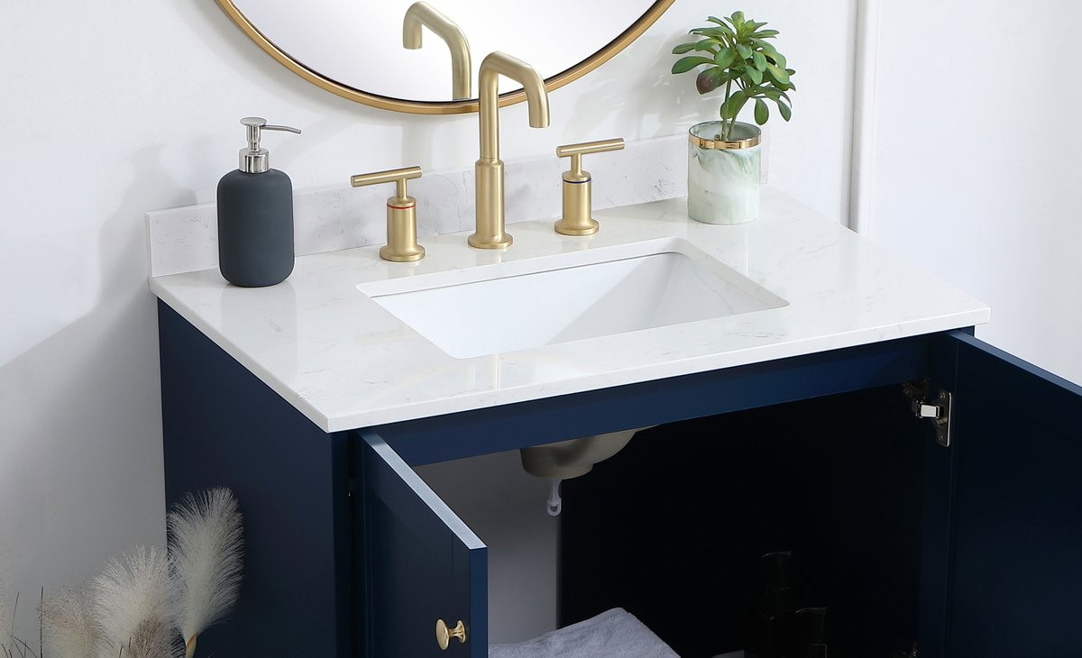 Elegant Decor BS1132CW 32 inch Backsplash in calacatta white