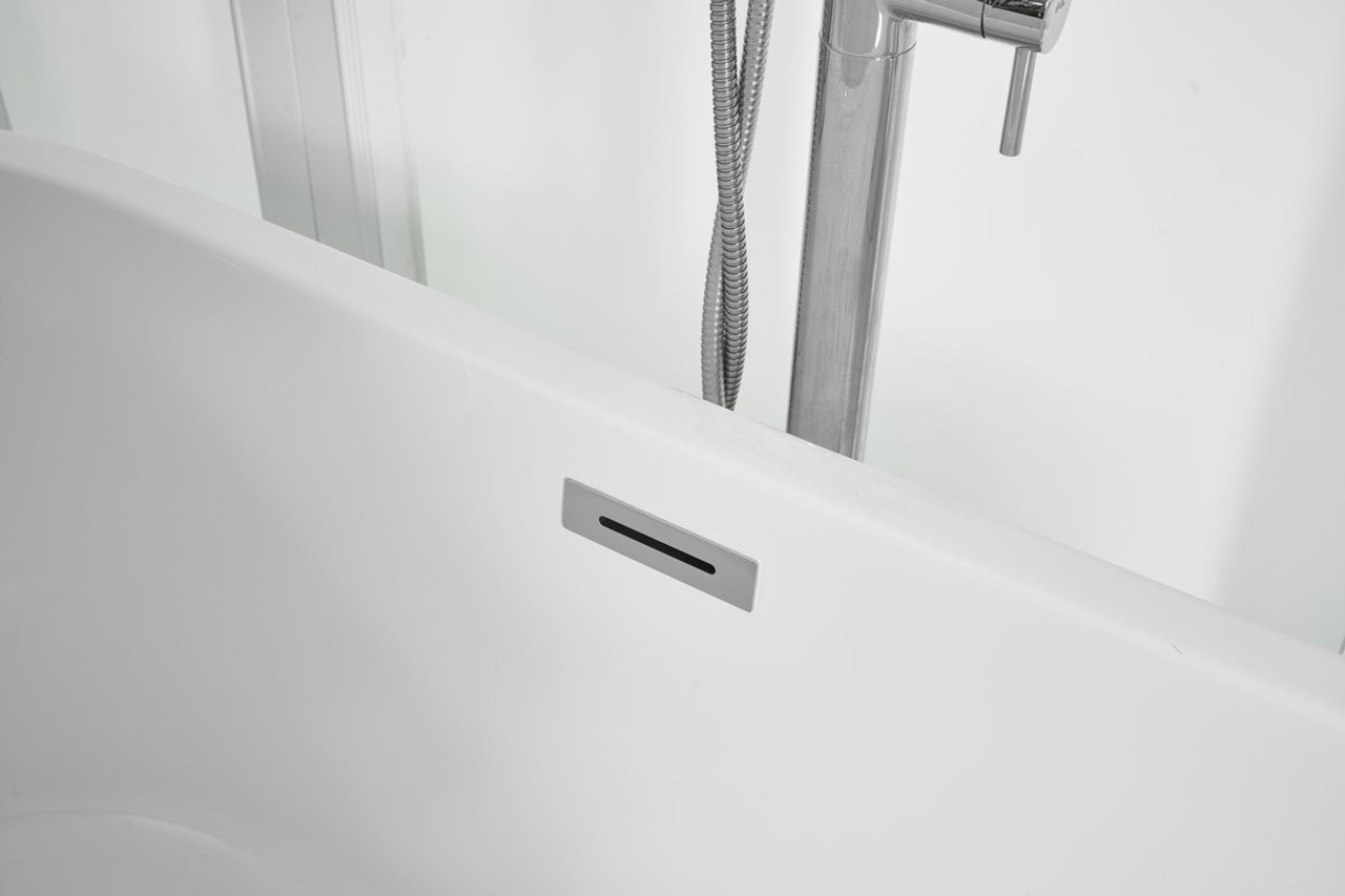 Elegant Decor BT10659GW 59 inch soaking roll top bathtub in glossy white