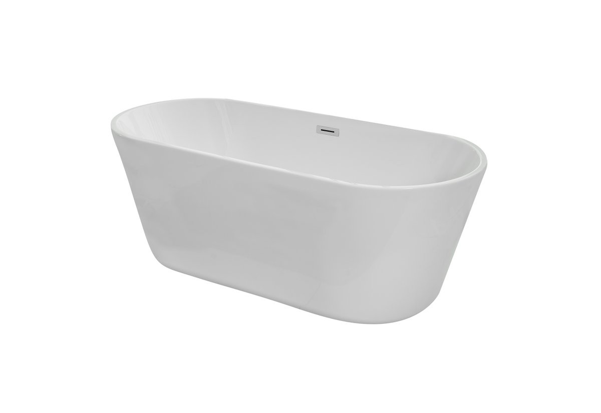 Elegant Decor BT10665GW 65 inch soaking roll top bathtub in glossy white