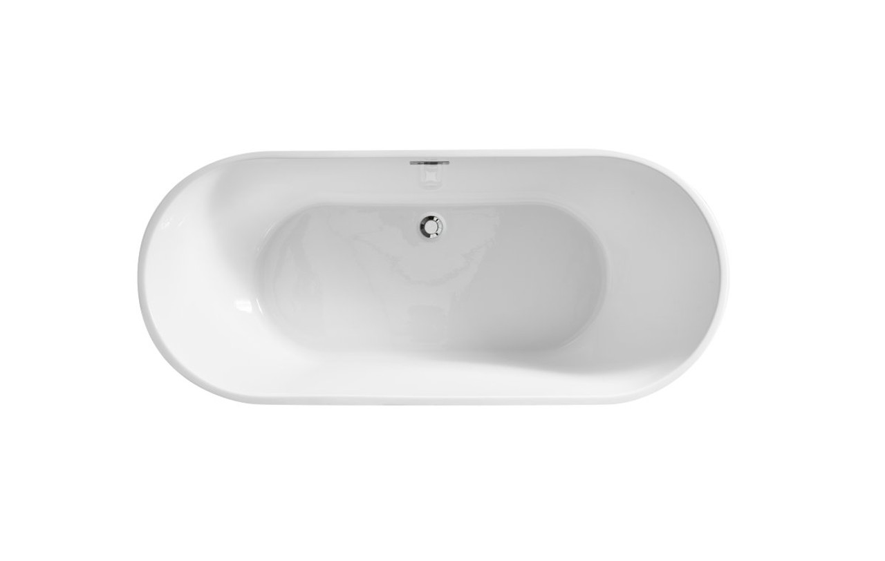 Elegant Decor BT10665GW 65 inch soaking roll top bathtub in glossy white
