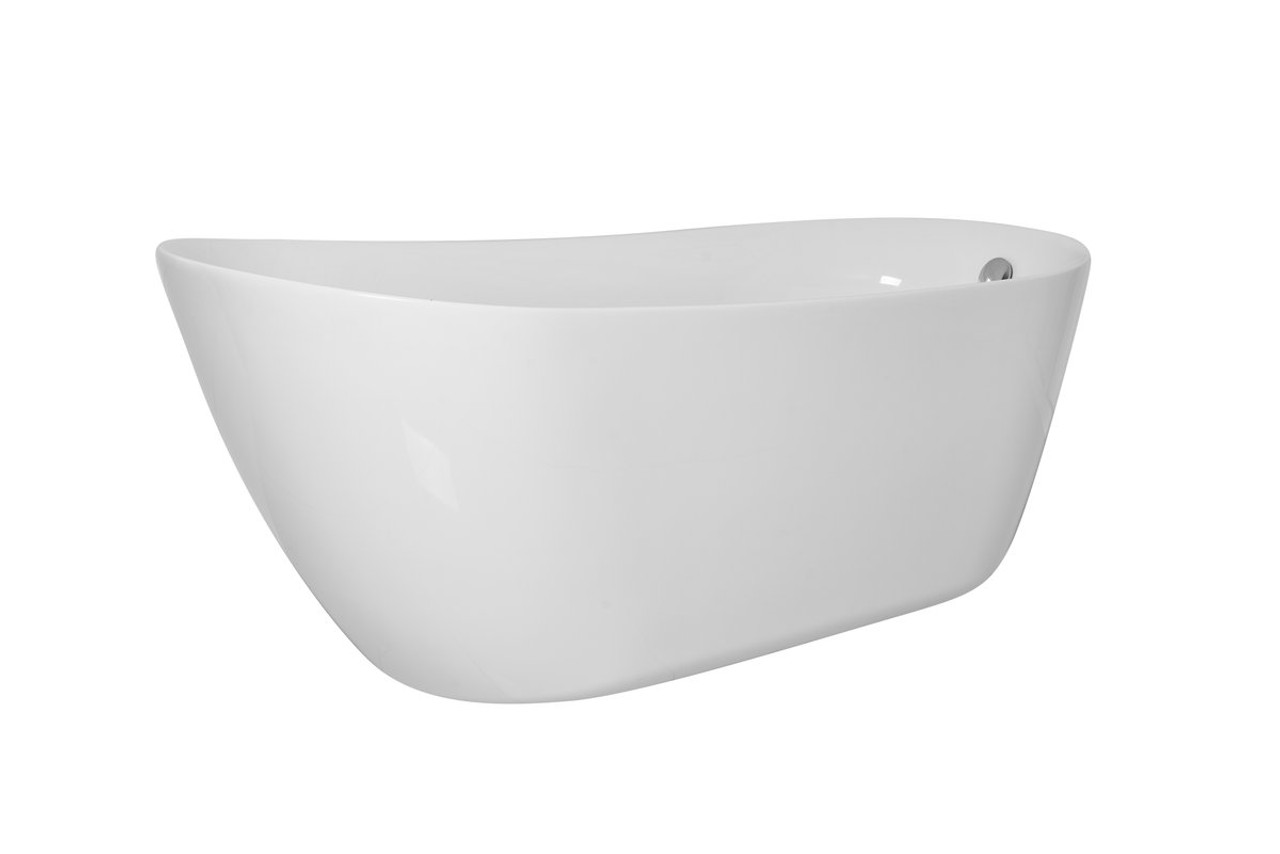 Elegant Decor BT10867GW 67 inch soaking single slipper bathtub in glossy white