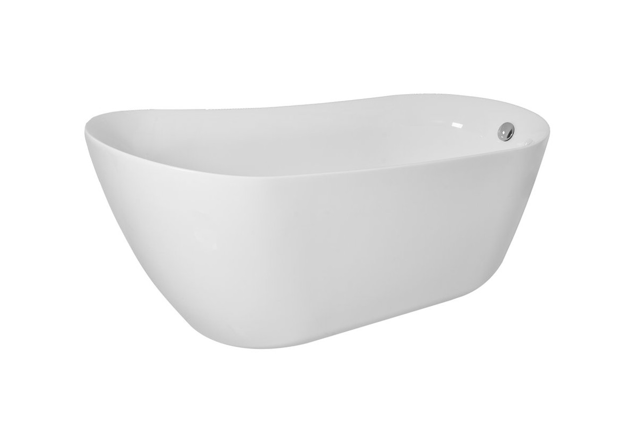 Elegant Decor BT10867GW 67 inch soaking single slipper bathtub in glossy white