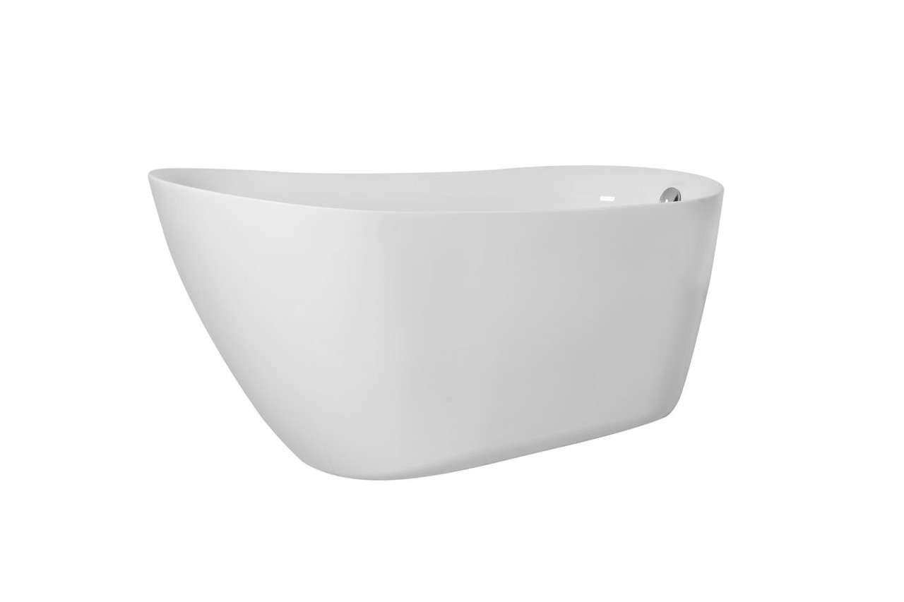 Elegant Decor BT10859GW 59 inch soaking single slipper bathtub in glossy white