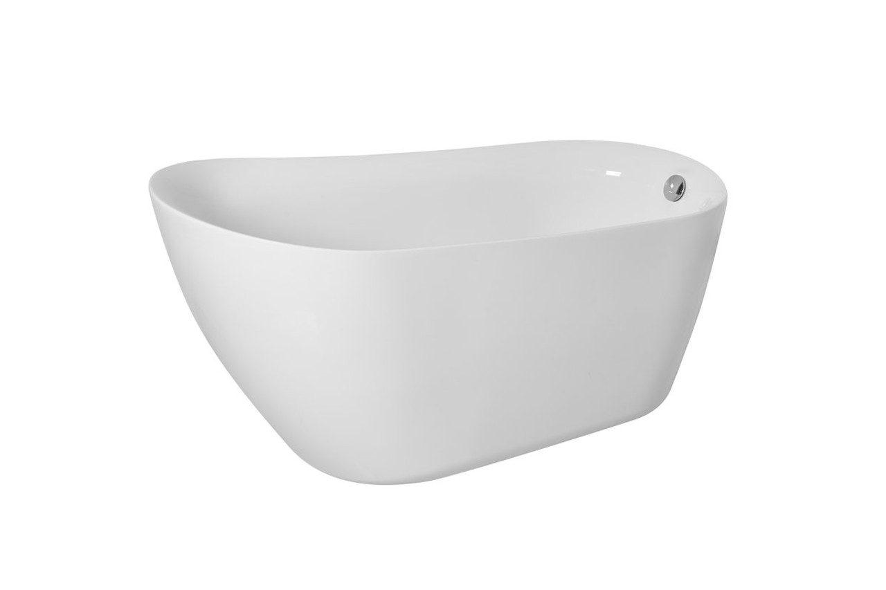 Elegant Decor BT10859GW 59 inch soaking single slipper bathtub in glossy white