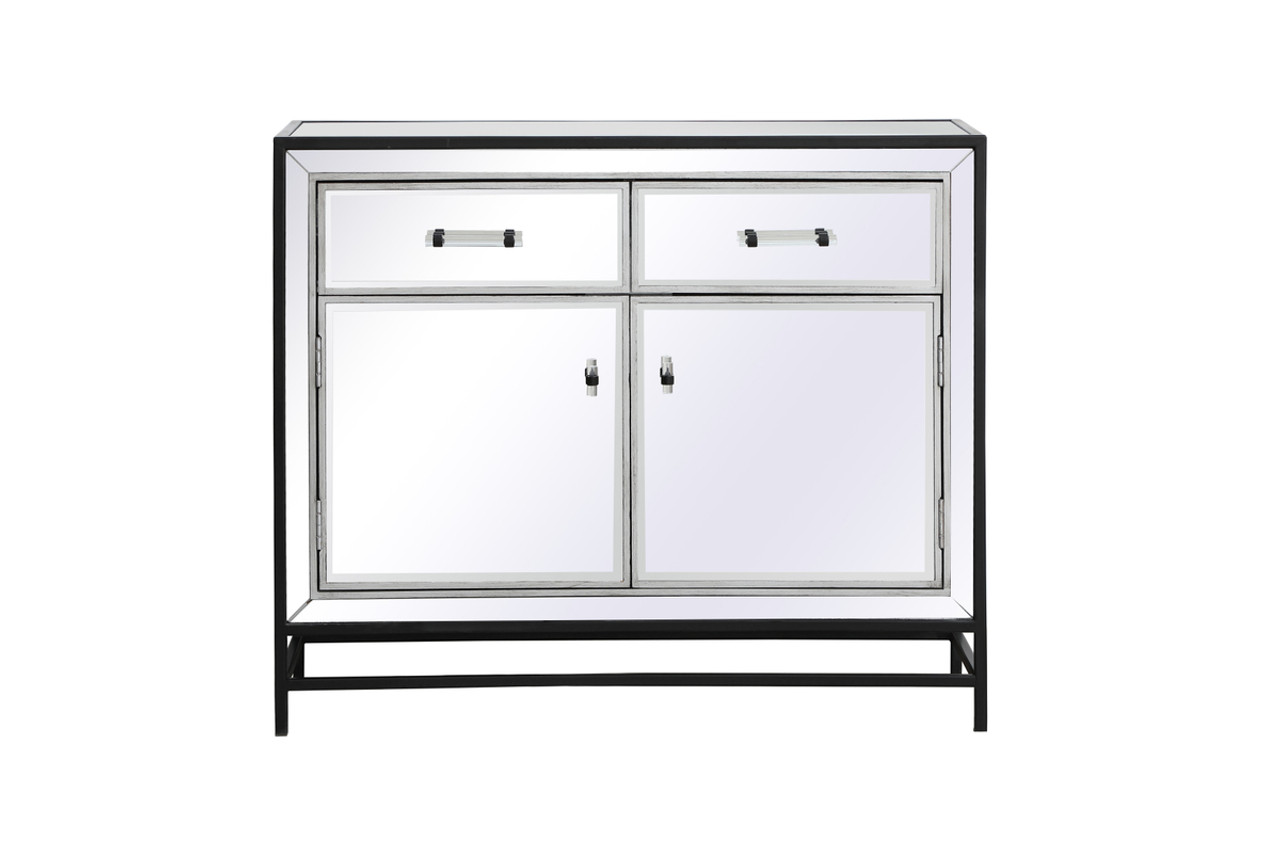 Elegant Decor MF72038BK James 38 in. mirrored cabinet in black