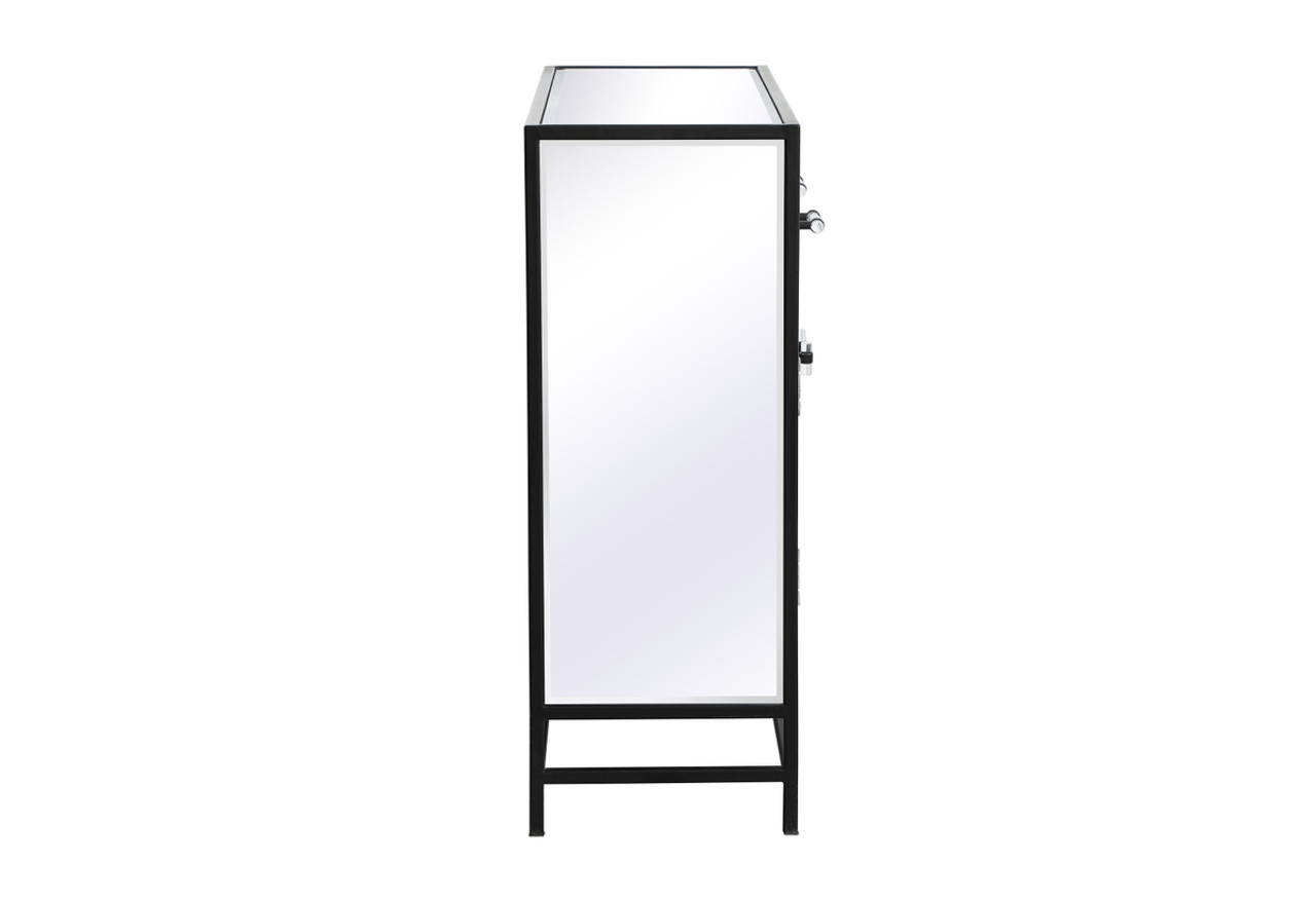 Elegant Decor MF72038BK James 38 in. mirrored cabinet in black