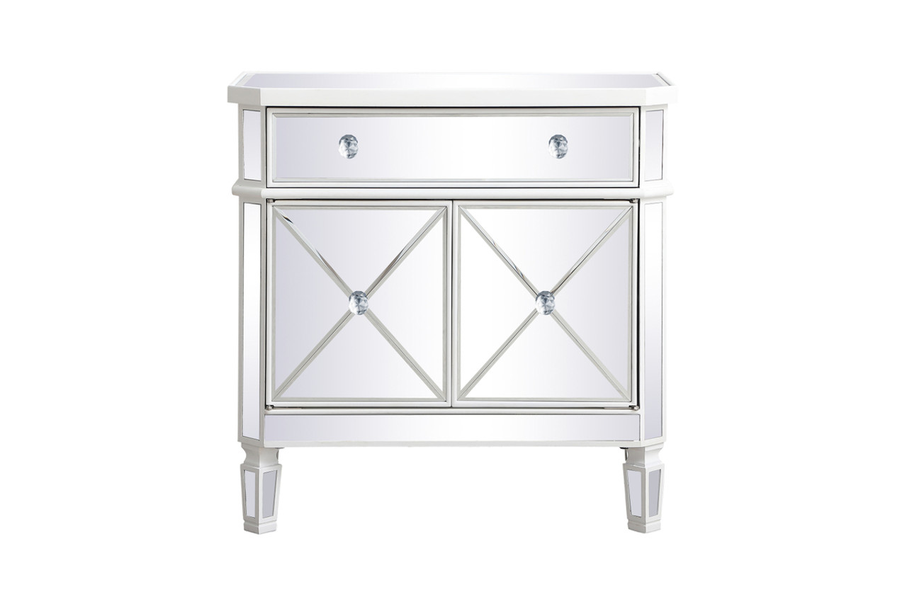 Elegant Decor MF6-1002AW 32 inch mirrored cabinet in antique white