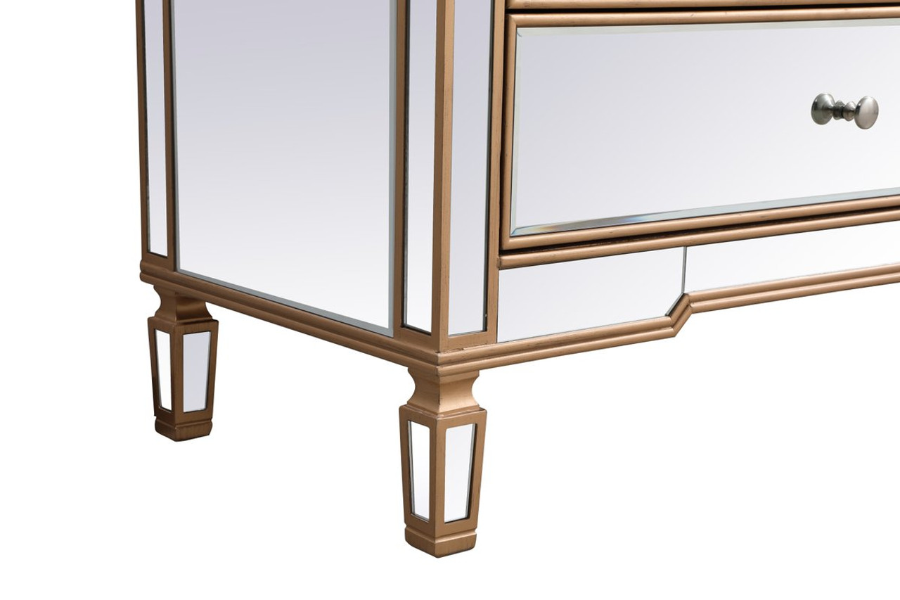 Elegant Décor MF63672G Contempo 72 in. mirrored chest in antique gold Elegant Décor MF63672G Contempo 72 in. mirrored chest in antique gold