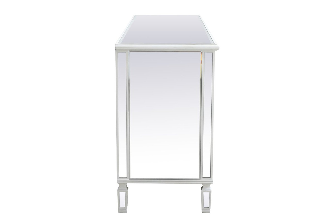 Elegant Décor MF63672AW Contempo 72 in. mirrored chest in antique white