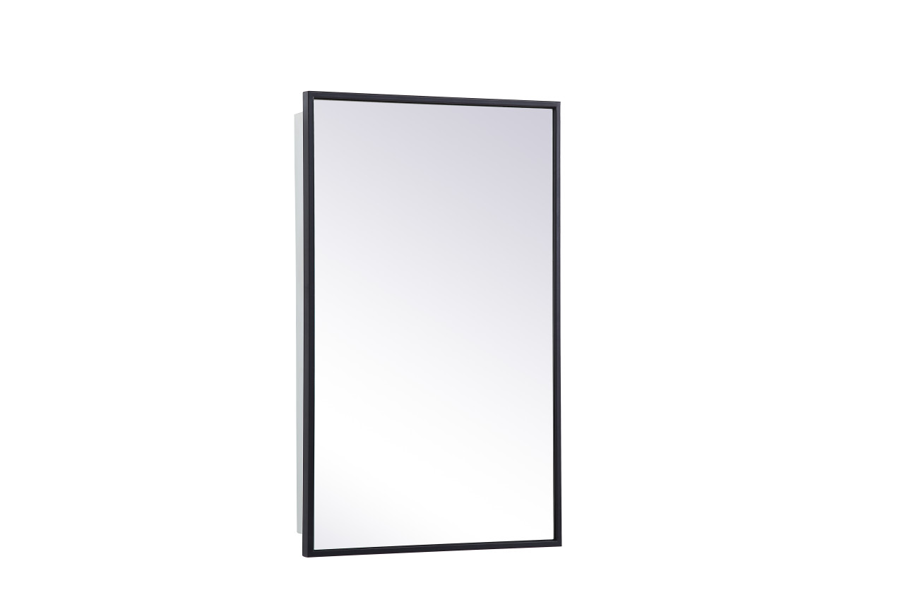 Elegant Decor Metal Mirror Medicine Cabinet 17 Inch X 28 Inch In Black - Thumbnail 3