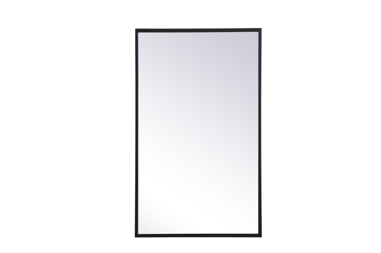 Elegant Decor MR571728BLK Metal mirror medicine cabinet 17 inch x 28 inch in Black