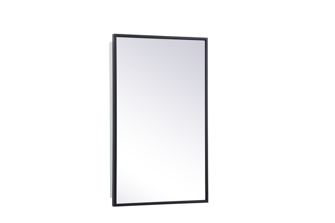 Elegant Decor MR571728BLK Metal mirror medicine cabinet 17 inch x 28 inch in Black