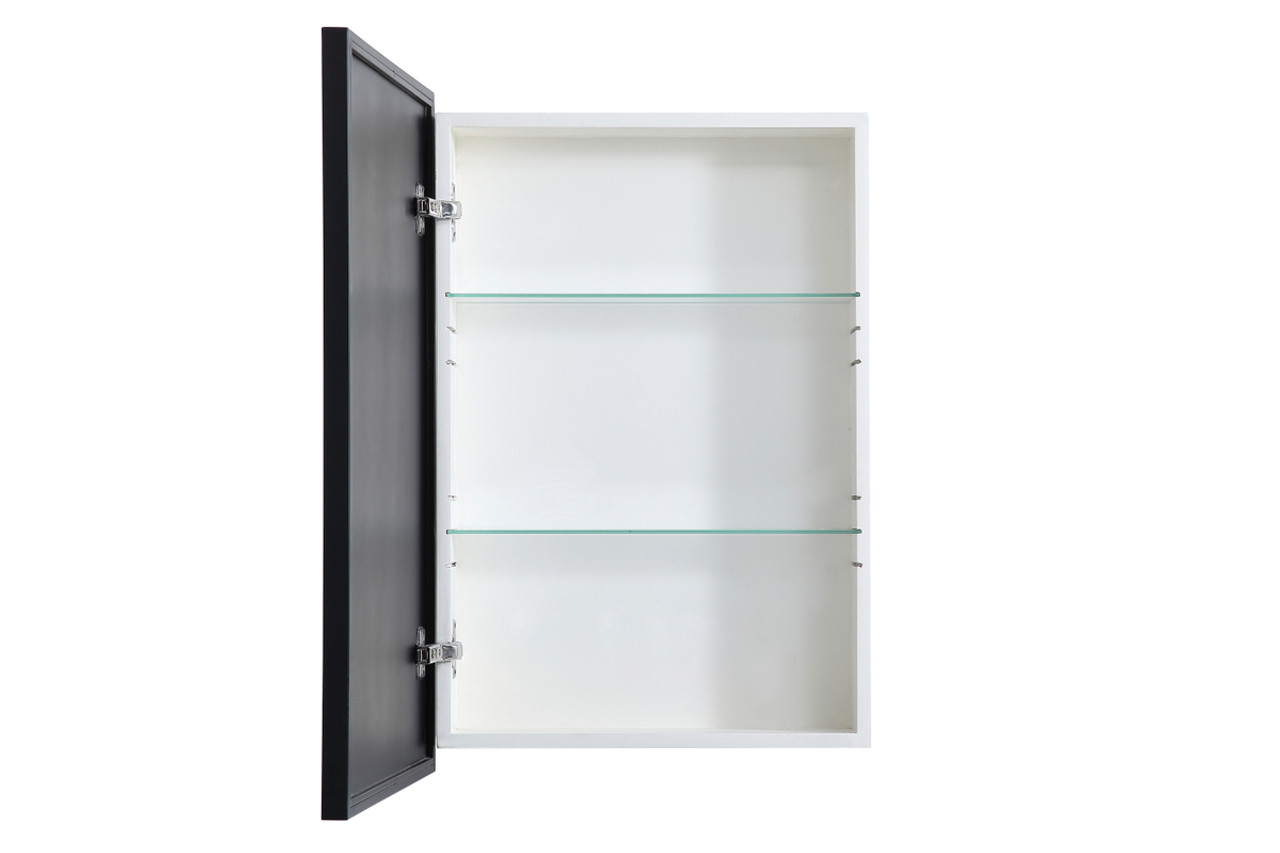 Elegant Decor MR572028BLK Metal mirror medicine cabinet 20 inch x 28 inch in Black