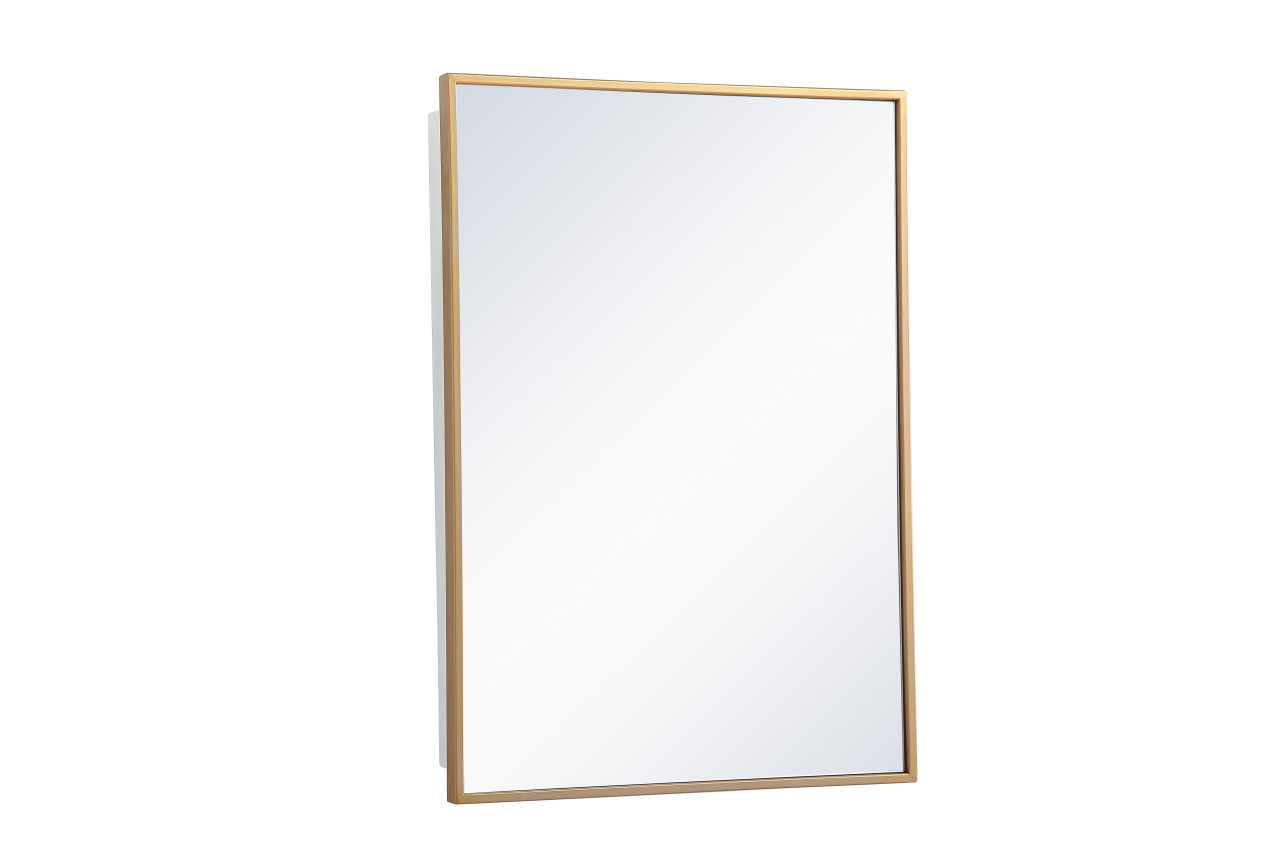 Elegant Decor MR572028BRS Metal mirror medicine cabinet 20 inch x 28 inch in Brass