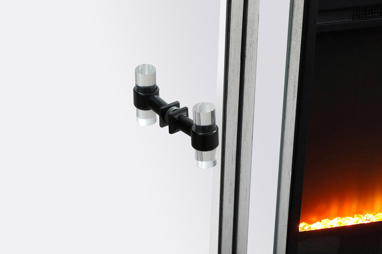 Elegant Decor MF70172BK-F2 James 72 in. mirrored tv stand with crystal fireplace in black Elegant Decor MF70172BK-F2 James 72 in. mirrored tv stand with crystal fireplace in black