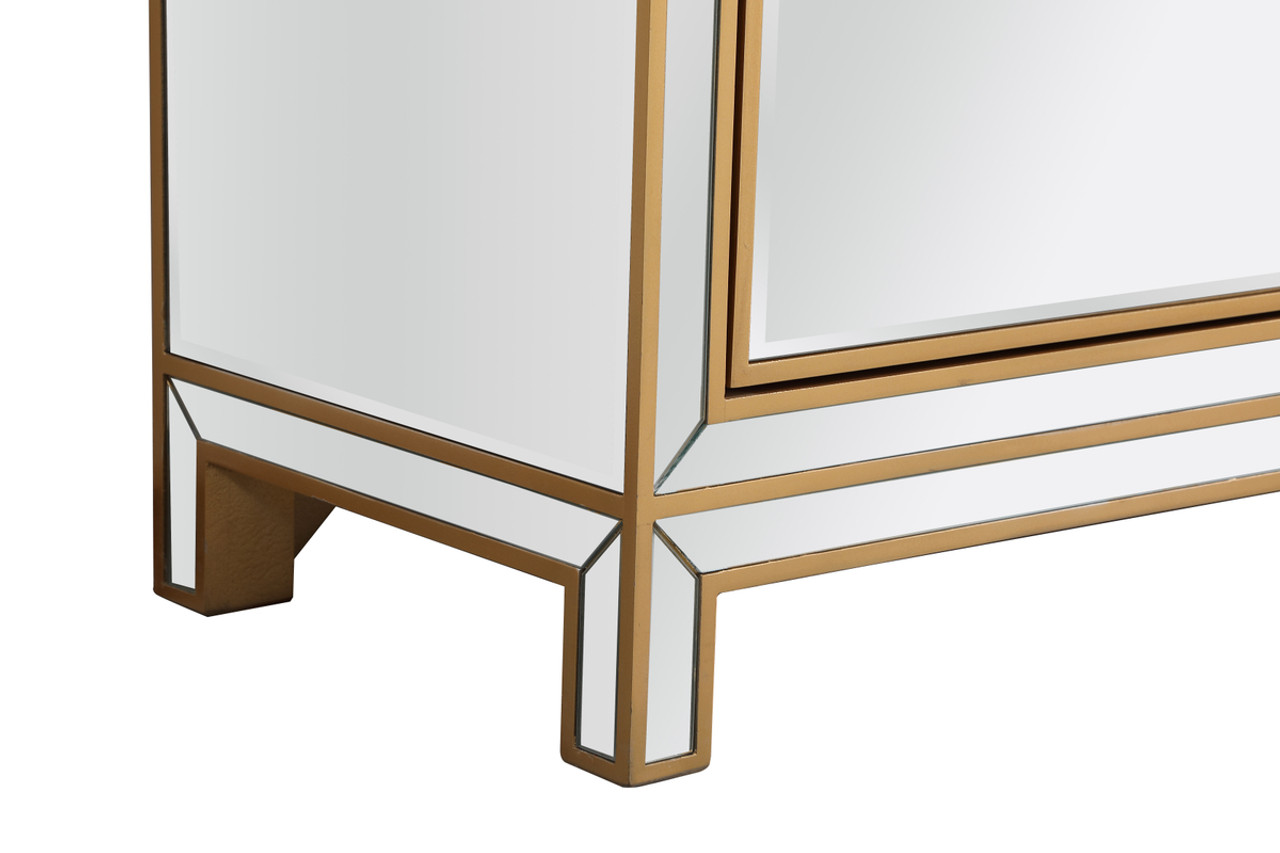 Elegant Decor MF72072G Reflexion 72 in. mirrored credenza in gold