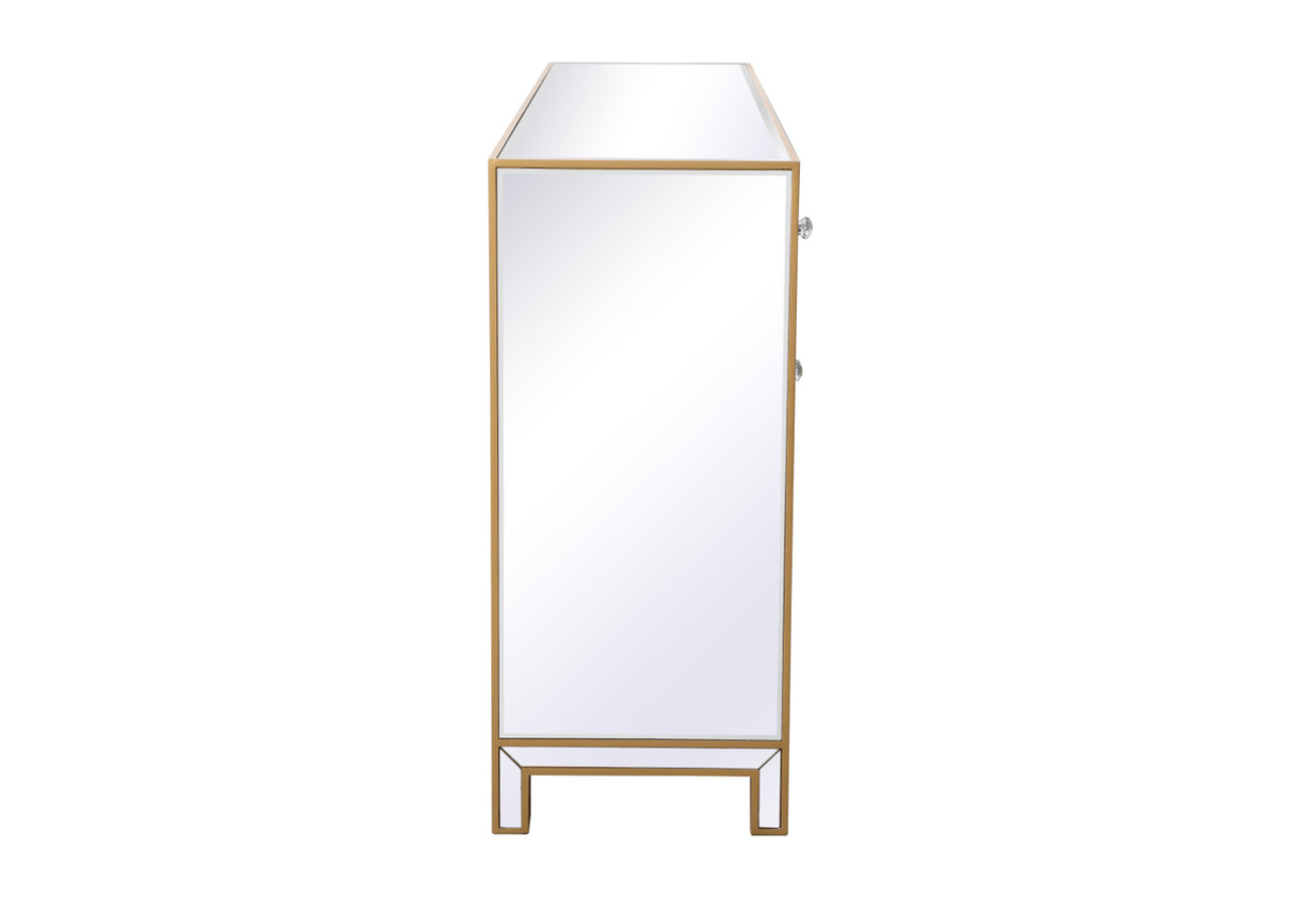 Elegant Decor MF72072G Reflexion 72 in. mirrored credenza in gold
