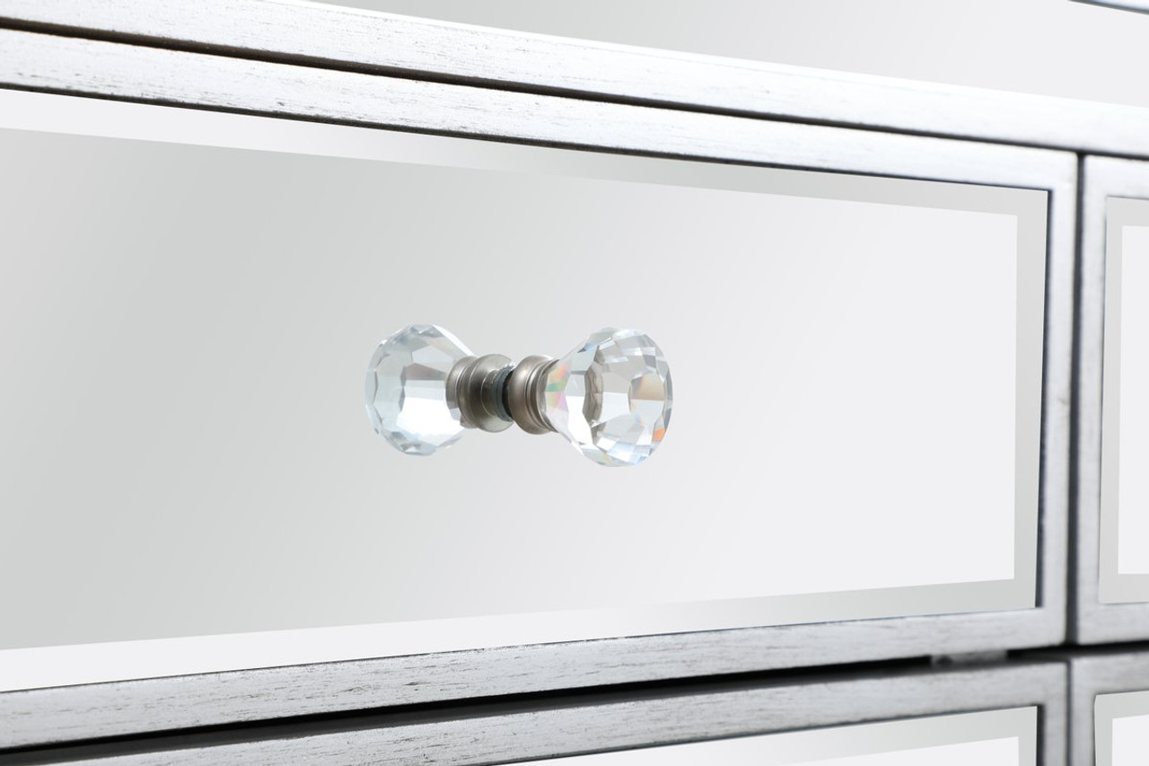 Elegant Décor MF72072S Reflexion 72 in. mirrored credenza in antiqueSilver Elegant Décor MF72072S Reflexion 72 in. mirrored credenza in antiqueSilver