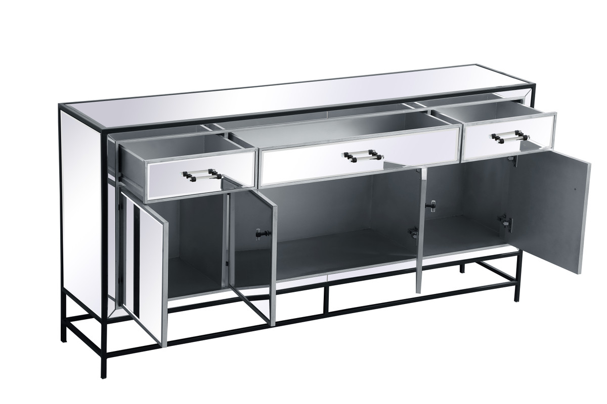 Elegant Décor James 72 in. mirrored credenza - Thumbnail 4