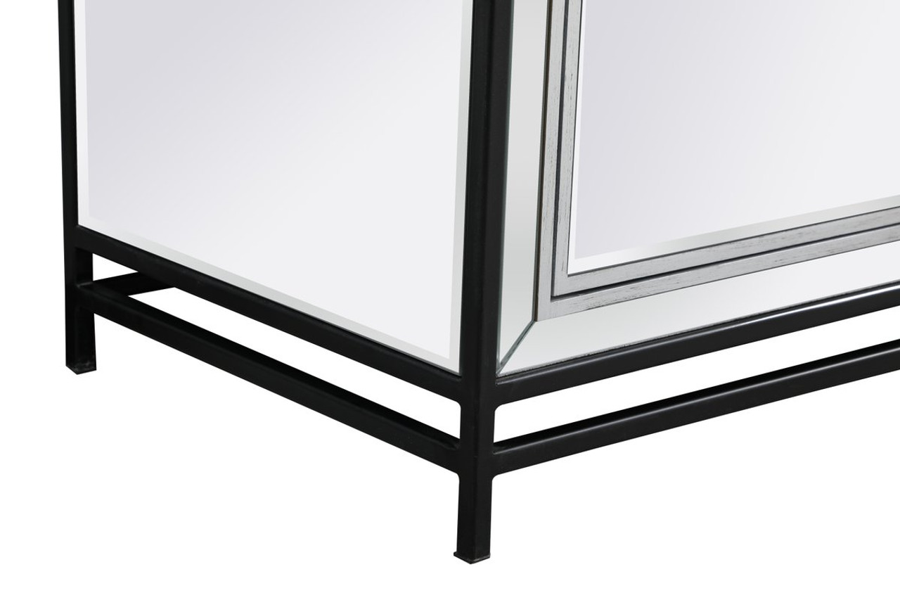 Elegant Decor MF70172BK James 72 in. mirrored tv stand in black