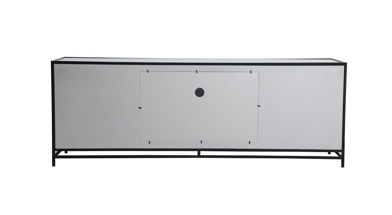 Elegant Decor MF70172BK James 72 in. mirrored tv stand in black Elegant Decor MF70172BK James 72 in. mirrored tv stand in black